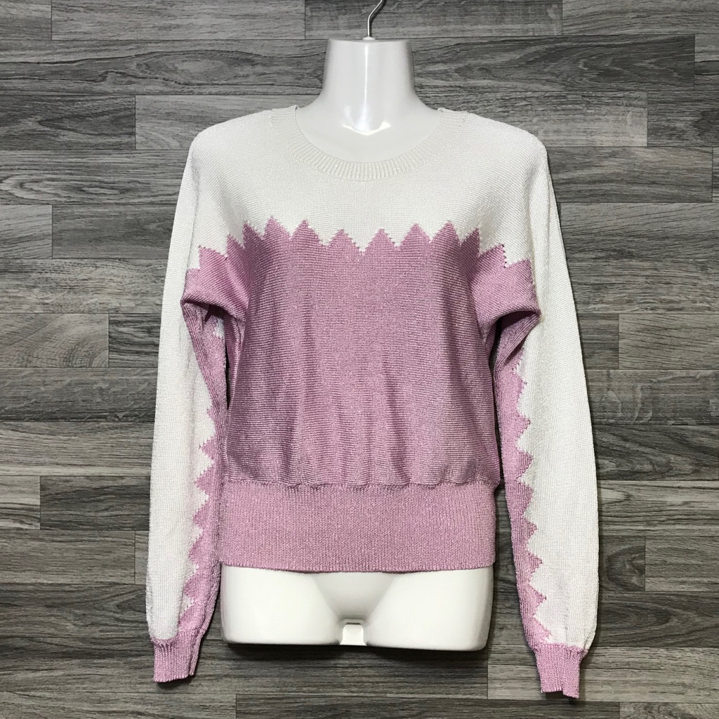 Lovers  Friends Two Color Metallic Crew Sweater